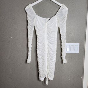 Windsor White Ruchet Mini Dress